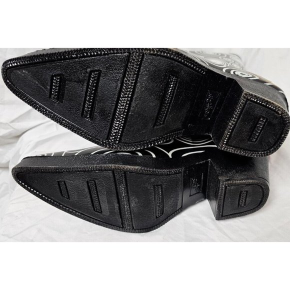 BLAZIN ROXX Layla Sz 7 Rain Boots Black White Outdoor Chore Cowgirl Boot 58106 - Picture 7 of 16